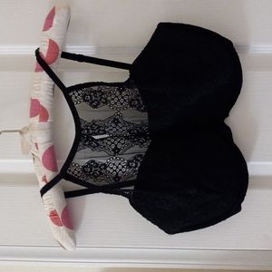 ADORE ME Navy Lace Halter Bra Sz 36DDD NWOT